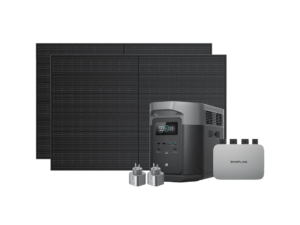 Комплект EcoFlow PowerStream - мікроінвертор 600W + зарядна станція Delta Max 2000 та сонячні панелі 2х400